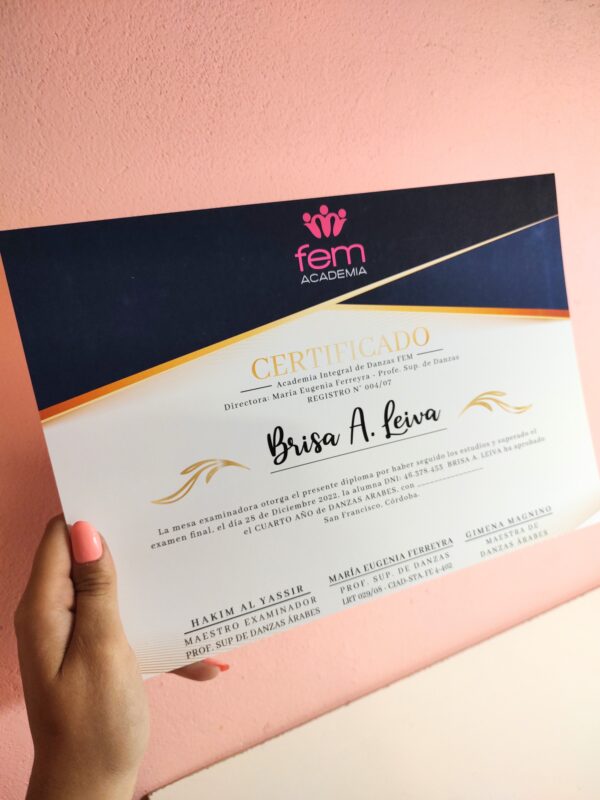 Diseño: Certificado