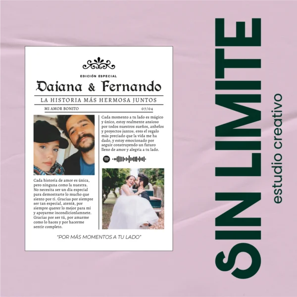 Porta Retrato: Portada de Amor